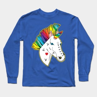 Pride Punk Rainbow Mohican Unicorn Long Sleeve T-Shirt